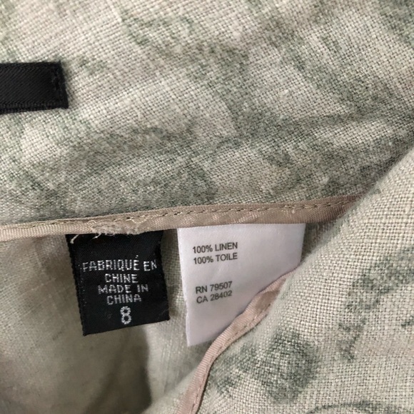 Isda & Co Linen Cropped Pants Sage Green Size 8 - Picture 7 of 8